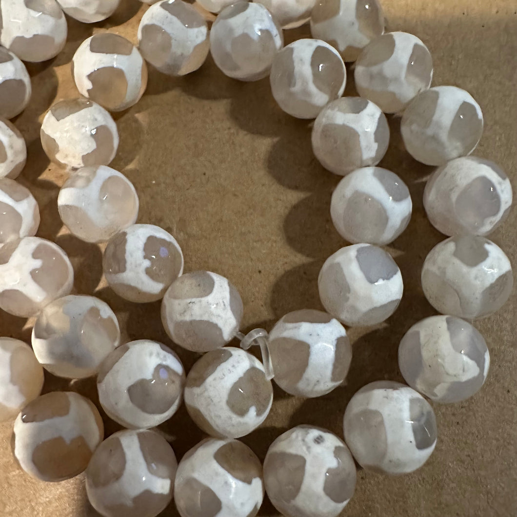 White and clear Tibetan beads.