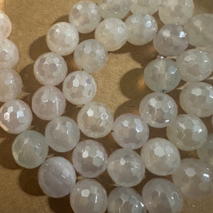 Icy white agate beads