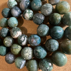 Green agate beads