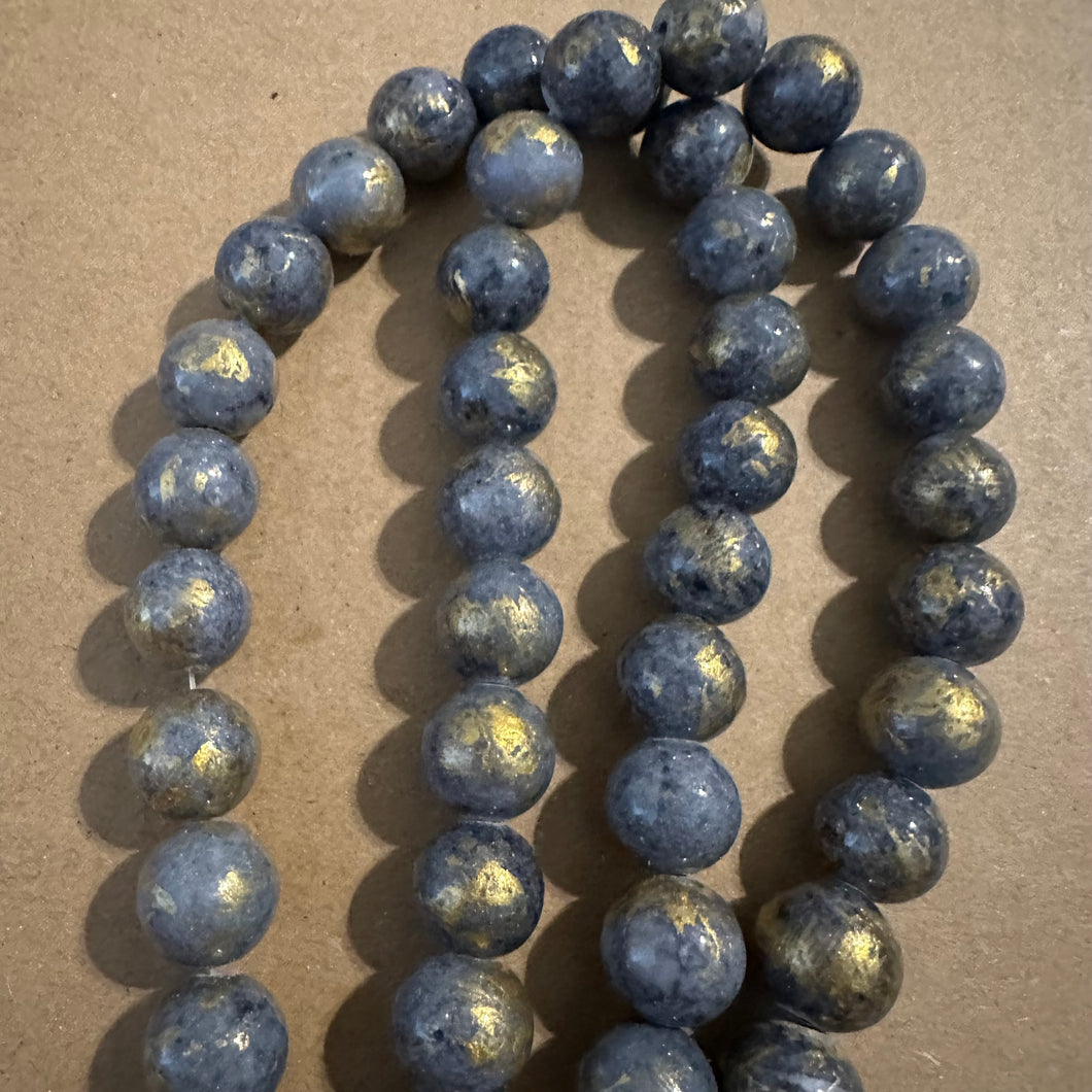 Gray and gold beads 12mm