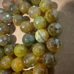 Yellow and green agate beads