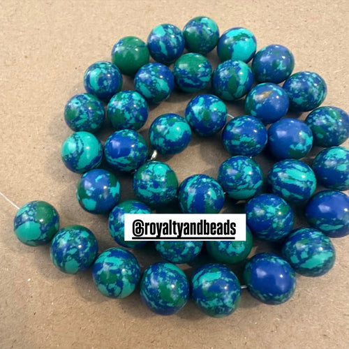 Blue and green beads.