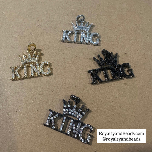 Micro pave king charms