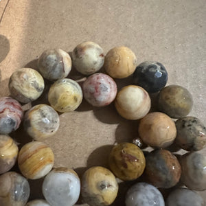 Yellow crazy agate beads