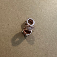 Load image into Gallery viewer, 3 pave bead bars (rose gold)
