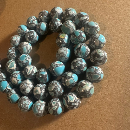 Blue and gray beads