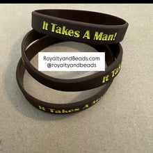 Load image into Gallery viewer, Brown Iota It takes a man wristband