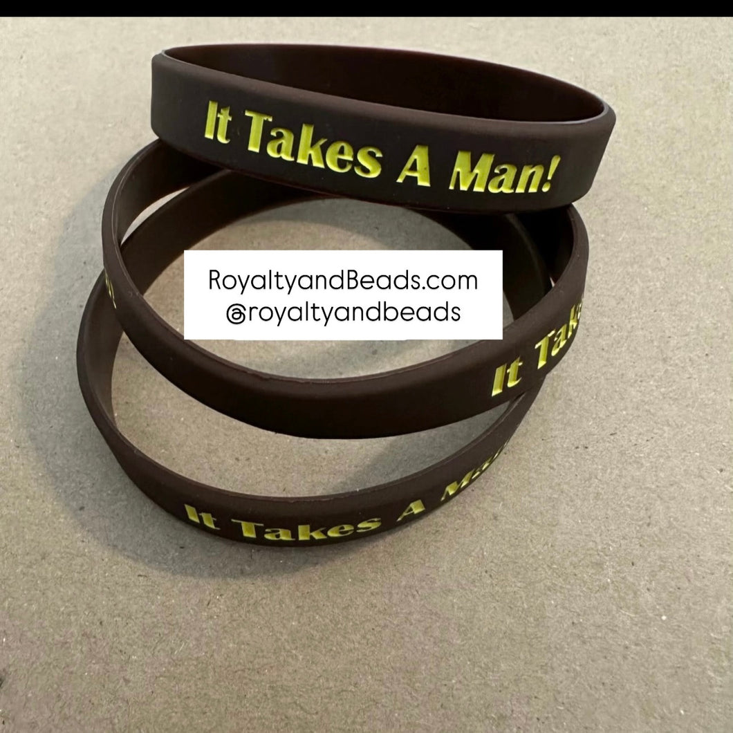 Brown Iota It takes a man wristband