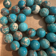 Load image into Gallery viewer, Blue and tan beads