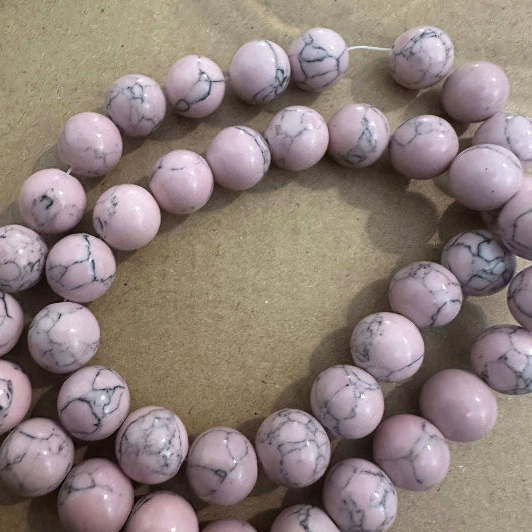 Pink and black beads