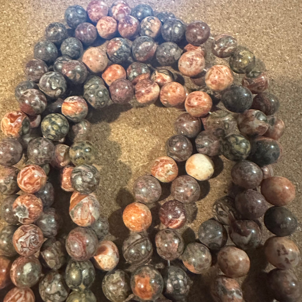 Brown and orange beads.