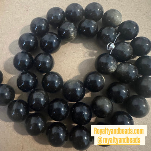Obsidian beads 10mm