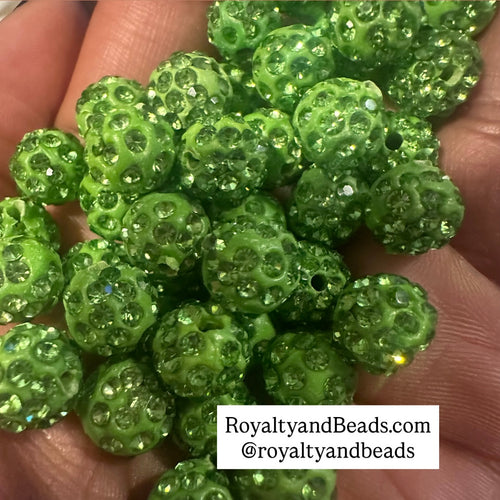 20 green pave beads.