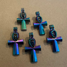 Load image into Gallery viewer, 5 rainbow ankh charms