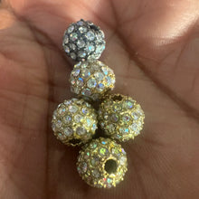 Load image into Gallery viewer, 5 clear rhinestone beads 8mm