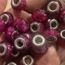 Load image into Gallery viewer, 10 purple big hole beads