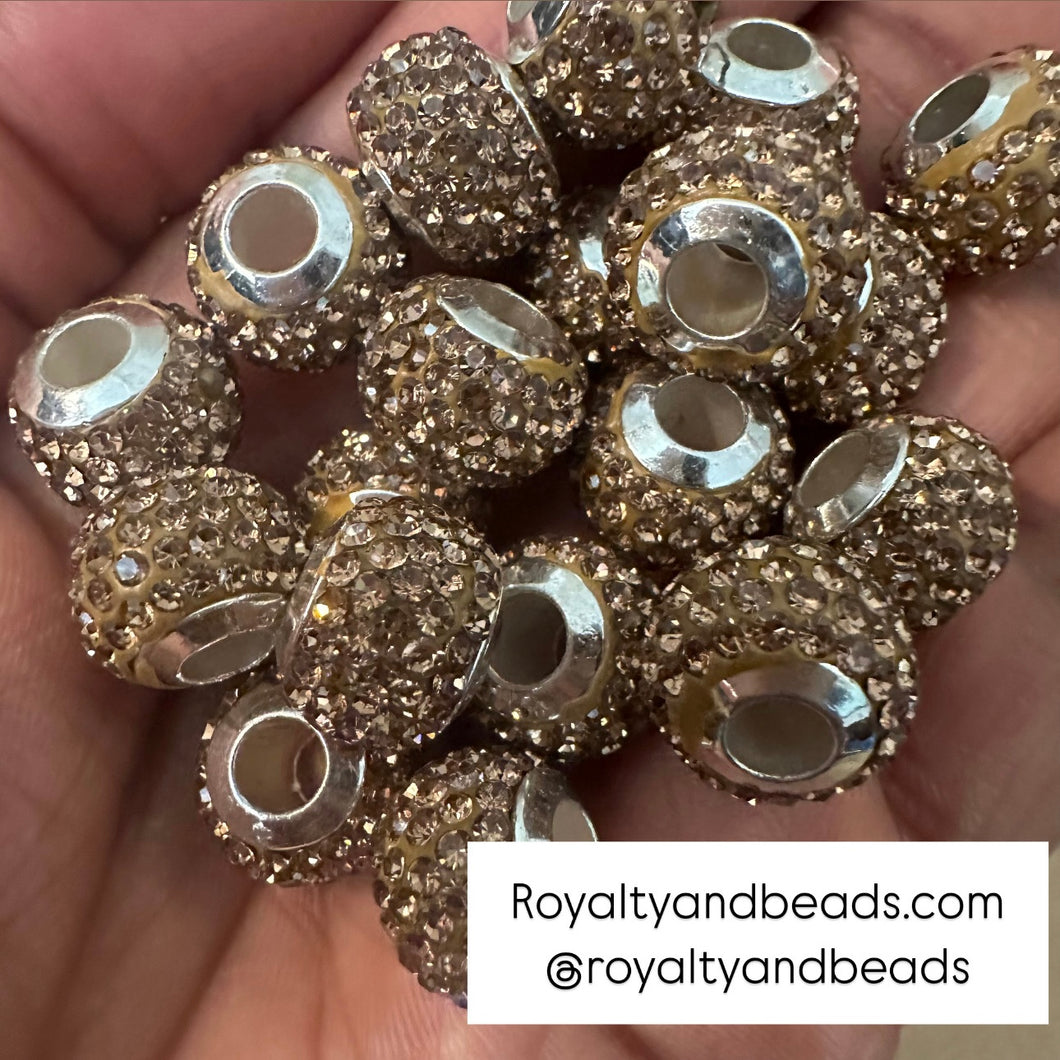 Golden big hole beads.