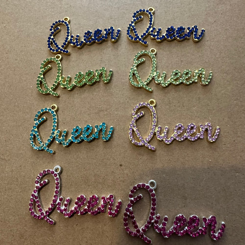 8 rhinestone queen charms