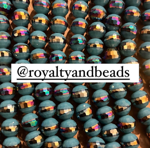 Blue rainbow beads.