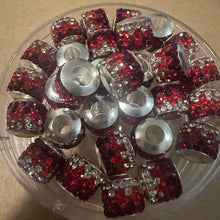 Load image into Gallery viewer, Red and white big hole beads.