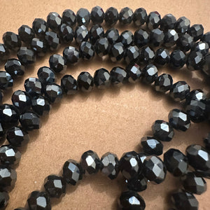 Black crystal beads 8mm