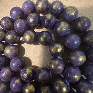 Purple and gold beads 8mm