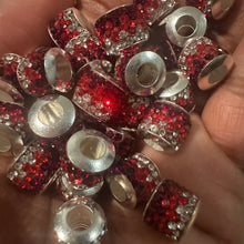 Load image into Gallery viewer, Red and white big hole beads.