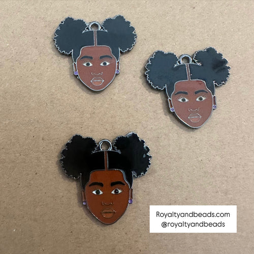Afro puff Black girl charm