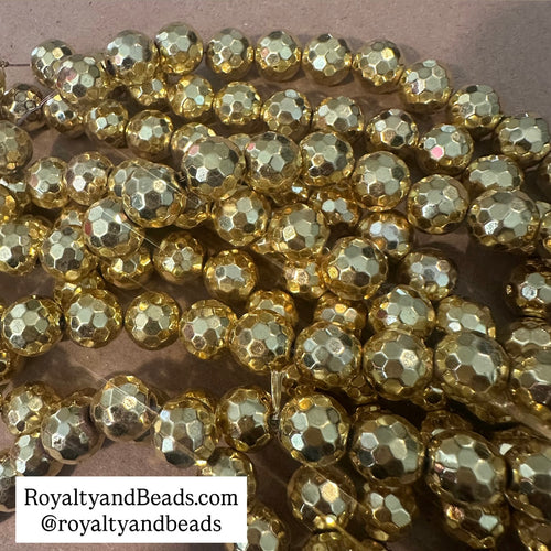 Faceted gold beads 12mm