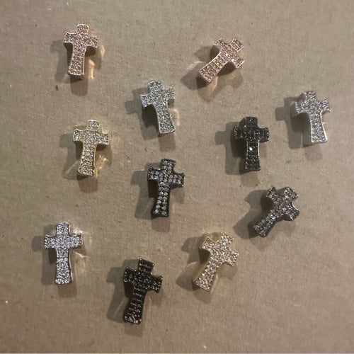 Pave cross charms (small)