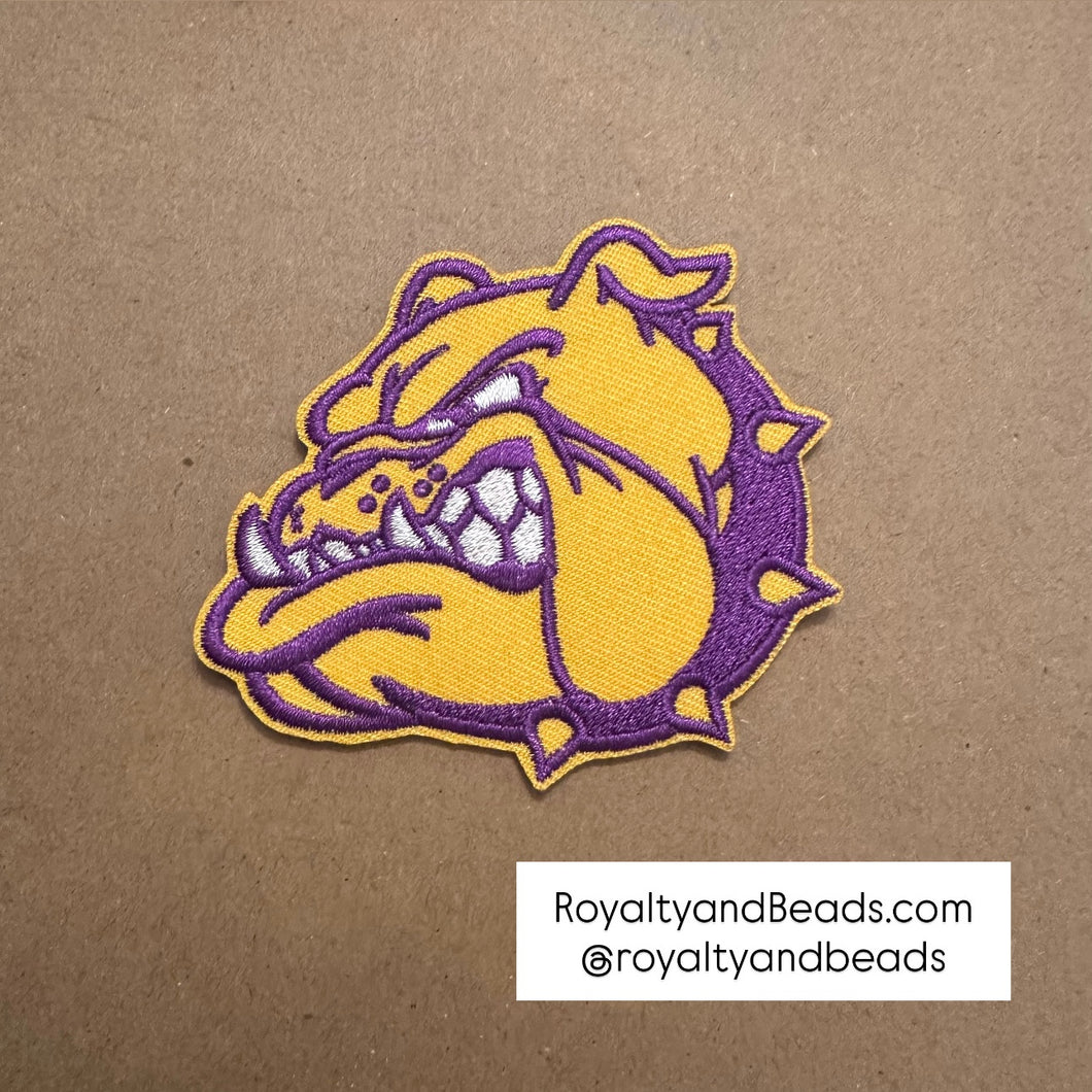 Purple and gold dog patch