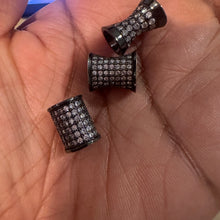 Load image into Gallery viewer, 3 black pave spacers