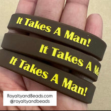 Load image into Gallery viewer, Brown Iota It takes a man wristband