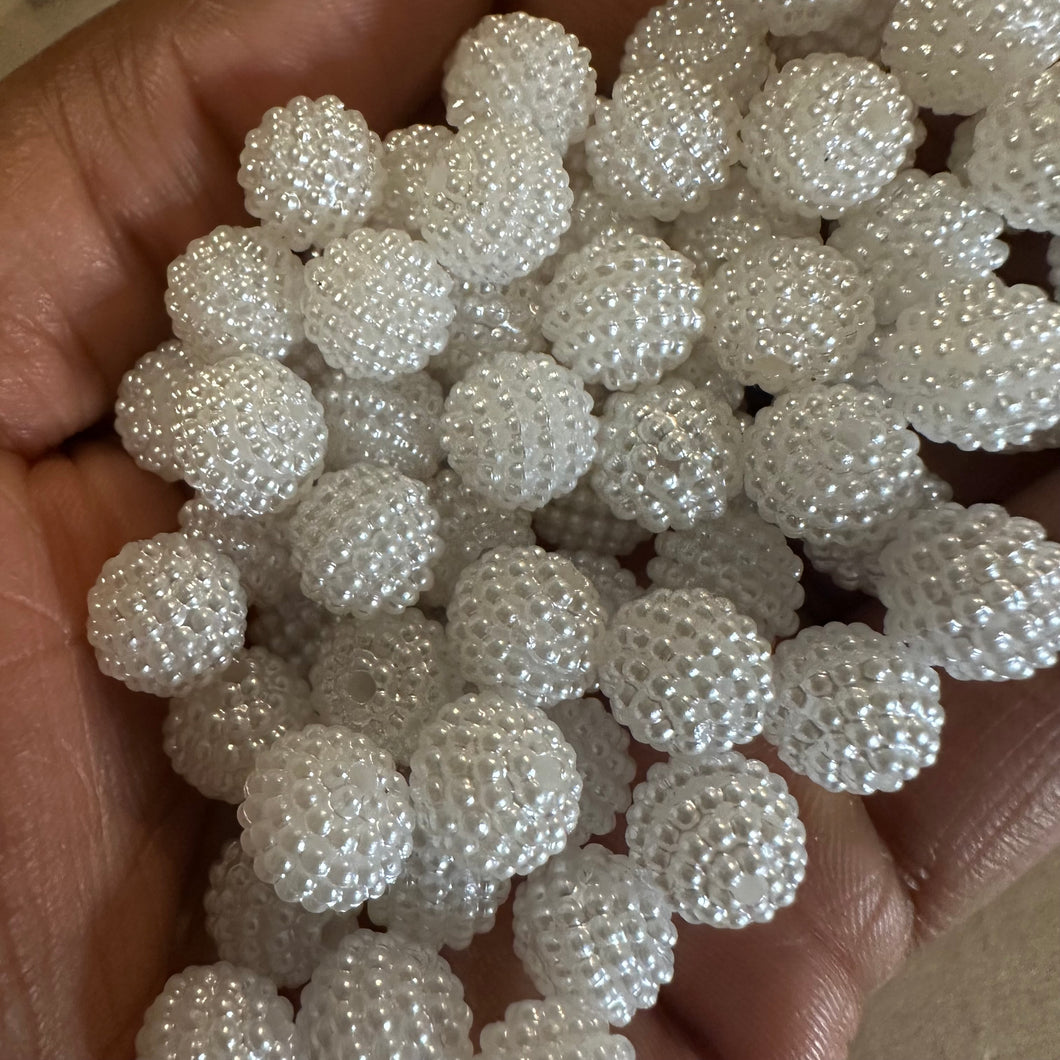 White pearl like beads.