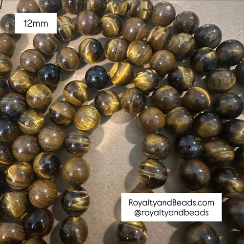 Brown tigers eye beads 12mm