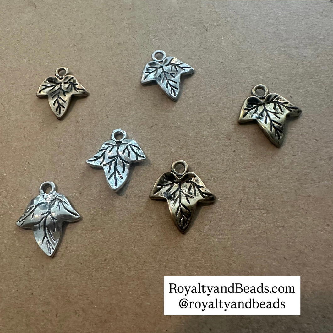 Silver or Gold ivy charm