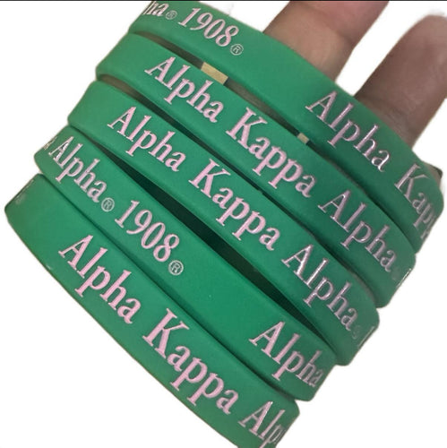 Green Alpha Kappa Alpha wristband