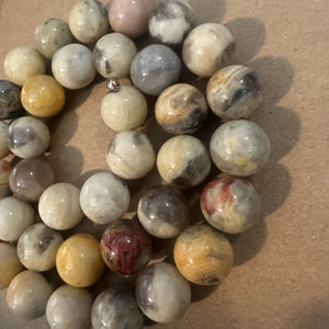 Yellow crazy agate beads
