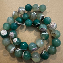 Load image into Gallery viewer, Green and purple agate beads 12mm