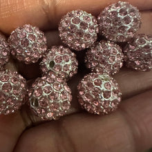 Load image into Gallery viewer, Pink 12mm pave beads