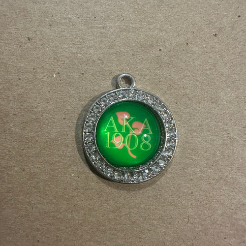 Green ivy circle (silver)