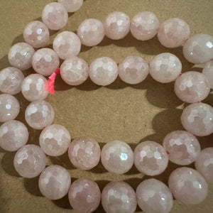 Pink agate beads.