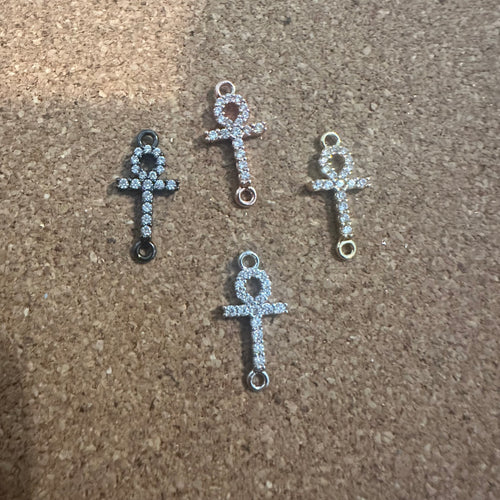 Mini Pave ankh charm.