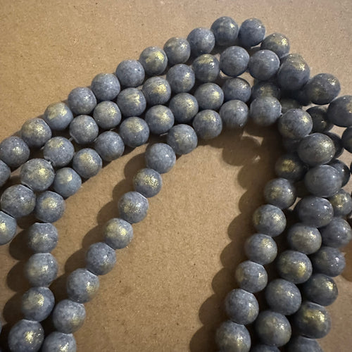 Gray and gold beads 8mm