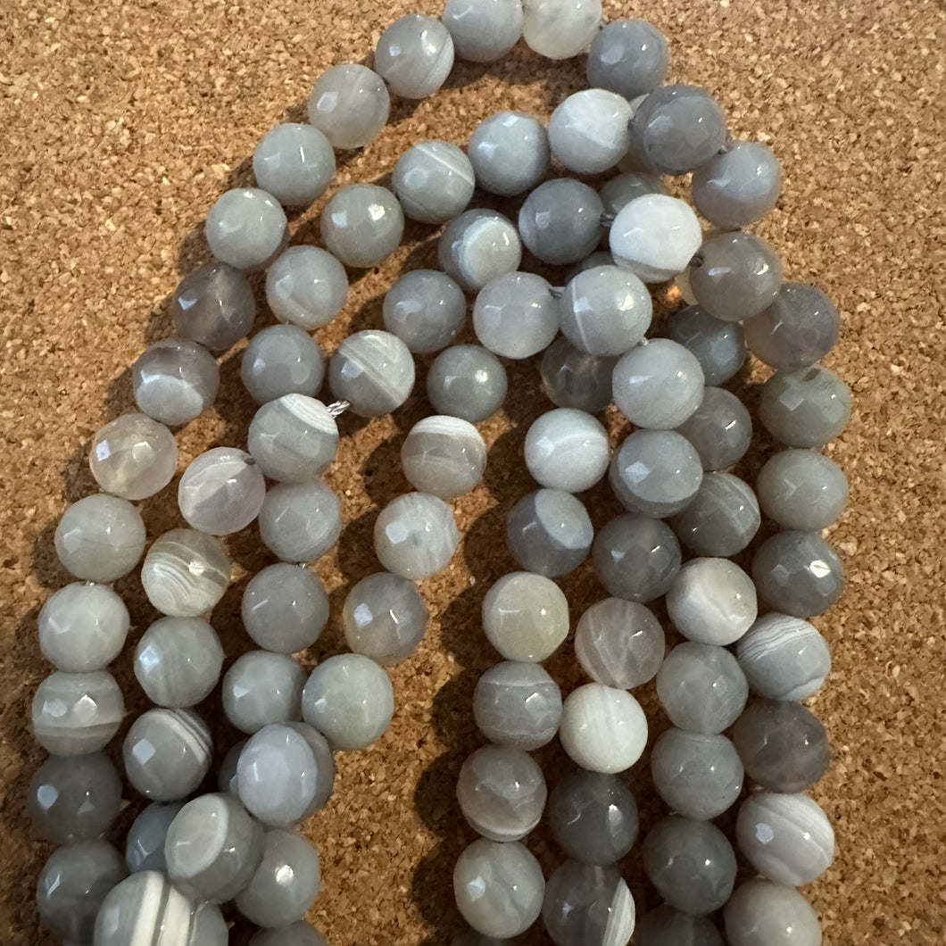 Gray agate beads 8mm