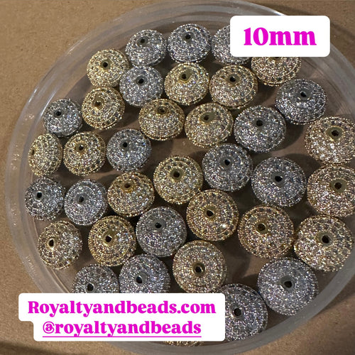 Pave bead spacers 10mm