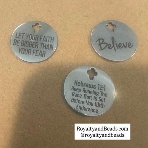 3 silver faith charms
