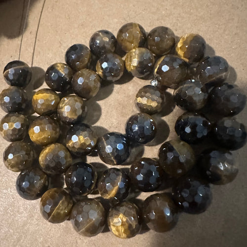 Faceted Brown Tigers eye beads.