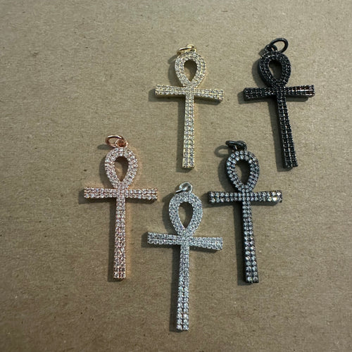 Pave ankh charm.