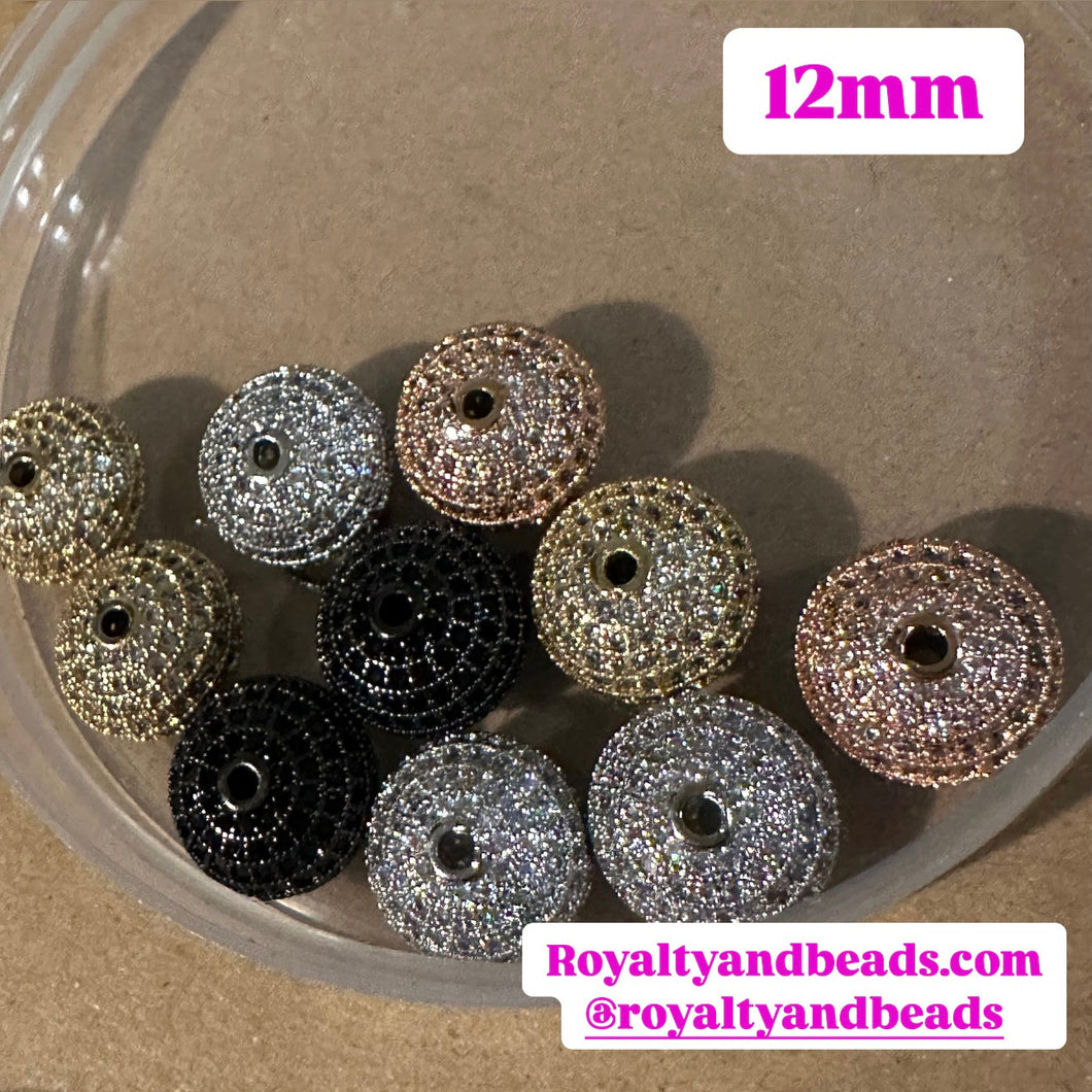 Pave bead spacers 12mm